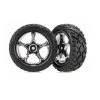 Traxxas Front Chrome Wheels/Anaconda Tires: Bandit VXL XL-5