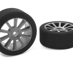 Corally Attack Foam Tires, for 1/10 GP Touring, 35 Shore, 26mm Front, Carbon Rims