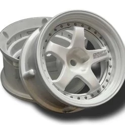 DS Racing 5 Spoke Triple White /Silver Rivets