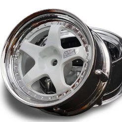 DS Racing 5 Spoke White /Chrome Lip
