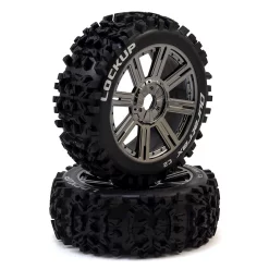 Duratrax Lockup 1/8 Mounted Buggy Tires Chrome 2 w/17mm Hex
