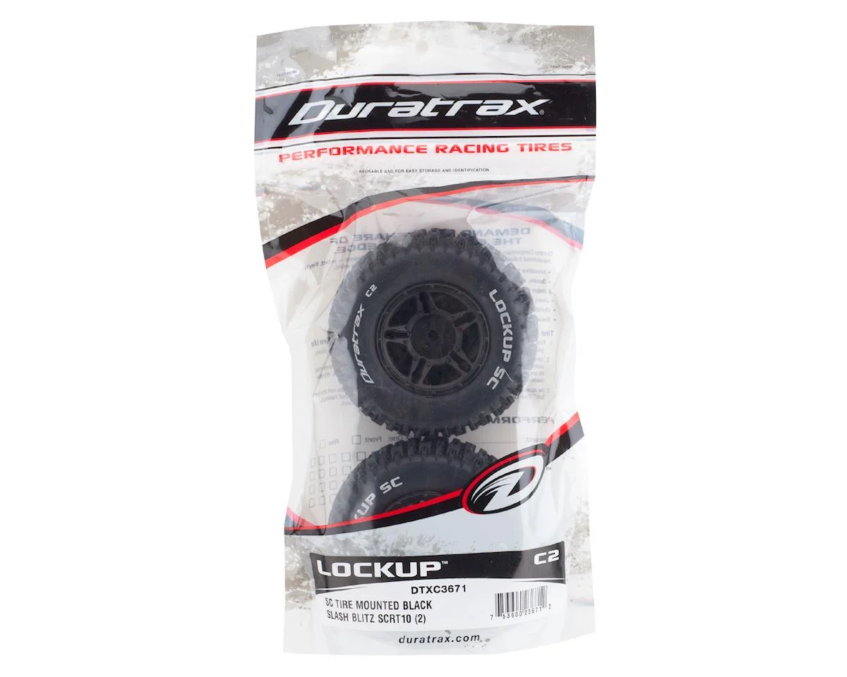 Duratrax Lockup SC 1/10 Mounted Slash Rear Tire Black 2 C2 5 Duratrax Lockup SC 1/10 Mounted Slash Rear Tire Black 2 C2 - Image 3
