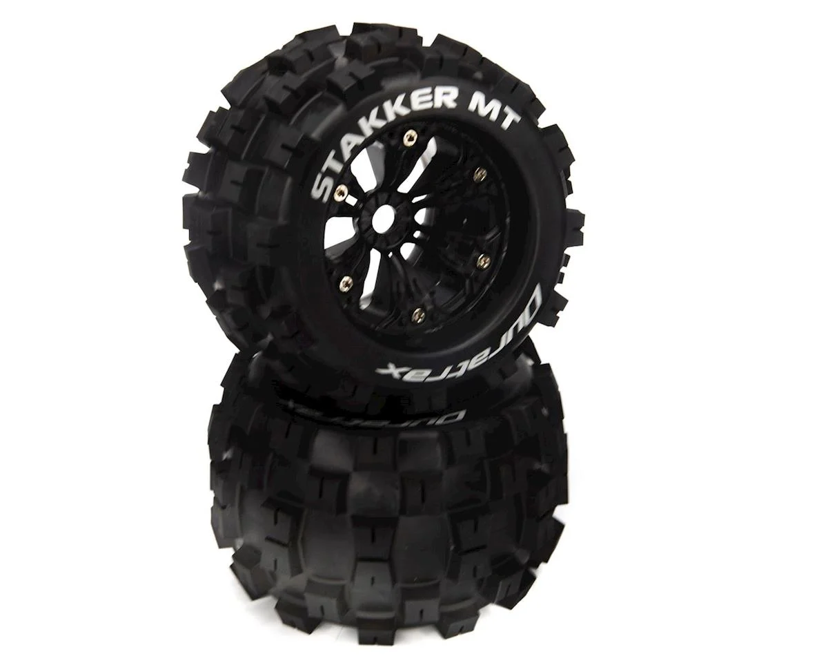 Duratrax Stakker MT 1/8 Monster Truck Tires Black 2 1/2 Offset 3 Duratrax Stakker MT 1/8 Monster Truck Tires Black 2 1/2 Offset