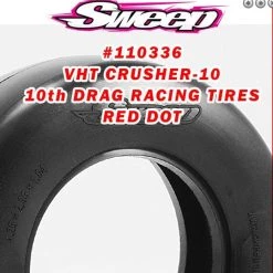 TIRES & WHEELS And RC PARTS Sales 34 Sweep 10th Drag VHT Crusher-10 Belted tire Red dot 2pc set