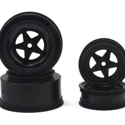 JConcepts Startec Street Eliminator Drag Racing Wheels Black w/12mm Hex 2x Rear SCT Wheels & 2x Front Buggy Wheels