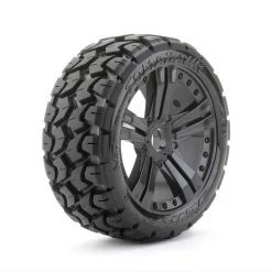Jetko 1/8 Buggy Tomahawk Tires Mounted on Black Claw Rims, Medium Soft, Belted 2