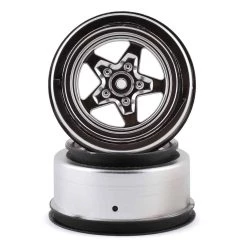 Losi 22S Drag Rear Wheels Satin Chrome 2