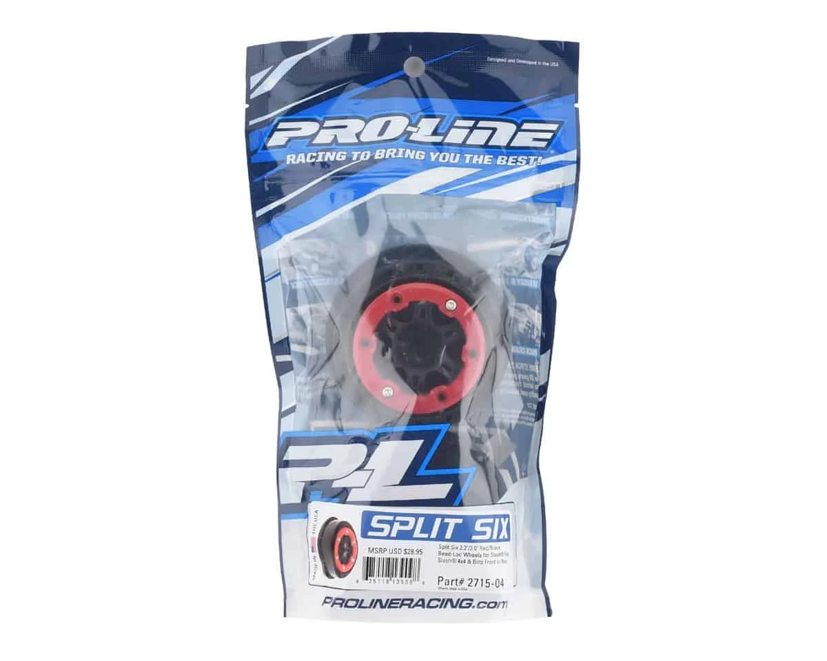 ProLine Split Six Bead-Loc Short Course Rear Wheels Black/Red 2 w/12mm Hex Slash Rear 4 ProLine Split Six Bead-Loc Short Course Rear Wheels Black/Red 2 w/12mm Hex Slash Rear - Image 2
