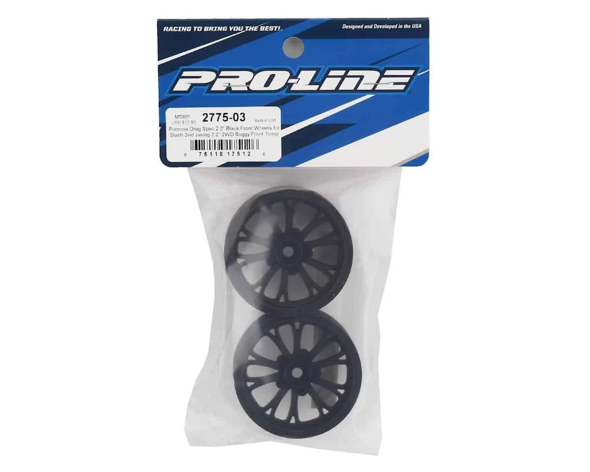 ProLine Pomona Drag Spec 2.2" Front Drag Racing Wheels 2 w/12mm Hex Black 5 ProLine Pomona Drag Spec 2.2" Front Drag Racing Wheels 2 w/12mm Hex Black - Image 3