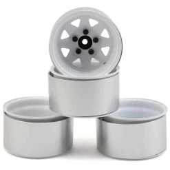 RC4WD 5 Lug Deep Dish Wagon 1.9 Steel Stamped Beadlock Wheels White