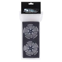 SSD V Spoke Aluminum Front and Rear 2.2 Drag Racing Wheels Black Set 4 -TIRES & WHEELS And RC PARTS Sales ssd00450 2