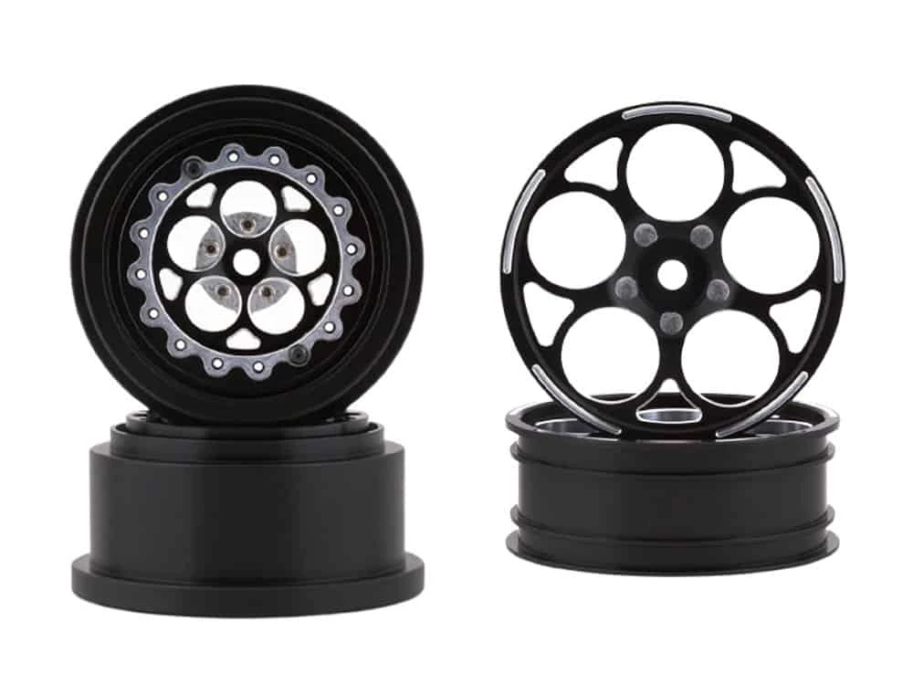 SSD 5 Hole Aluminum Front and Rear 2.2 Drag Racing Wheels Black Set 4 3 SSD 5 Hole Aluminum Front and Rear 2.2 Drag Racing Wheels Black Set 4