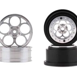 SSD 5 Hole Aluminum Front and Rear 2.2 Drag Racing Wheels Silver Set 4
