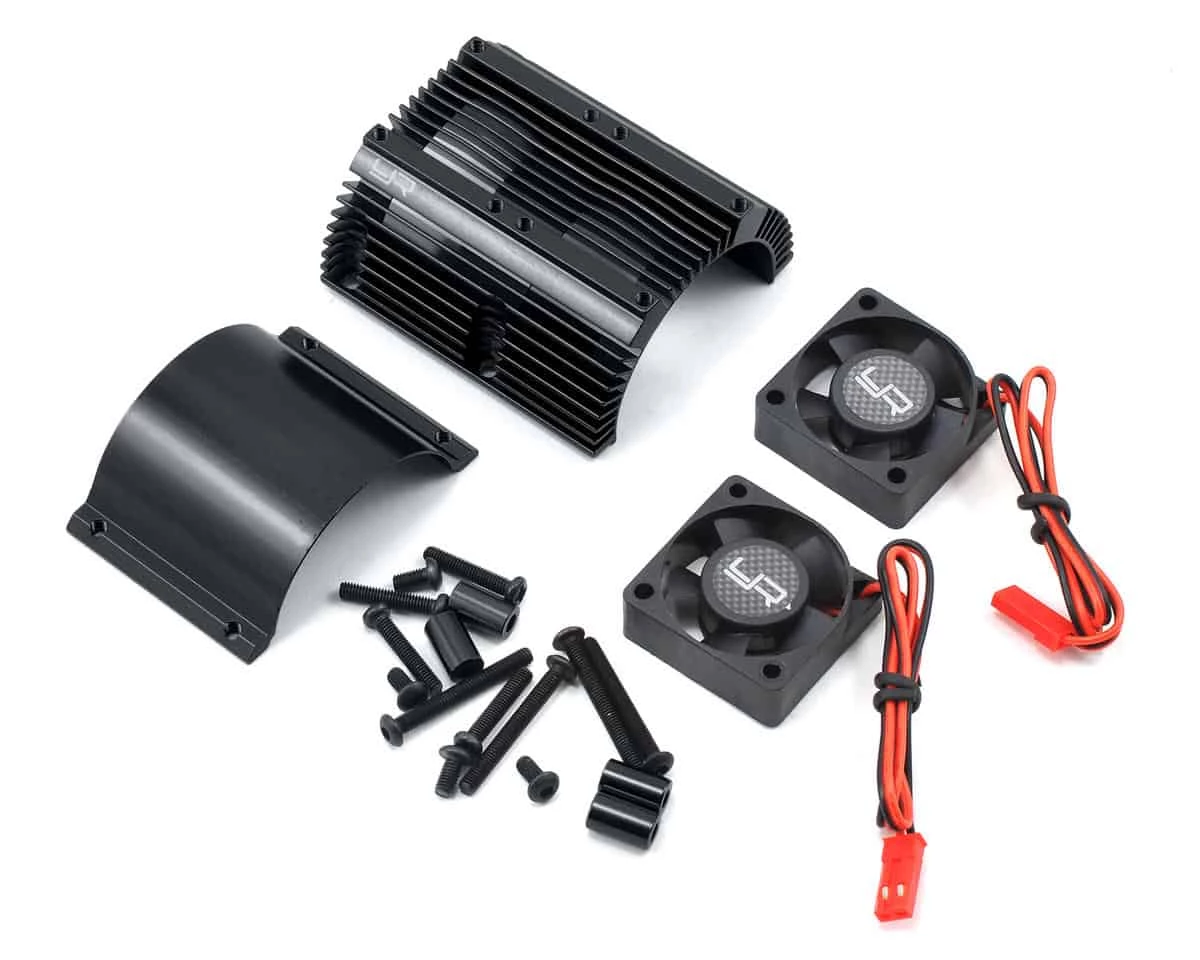 Yeah Racing 1/8 Twin Fan Aluminum Heat Sink w/2 Fans Black 40.8mm diameter 3 Yeah Racing 1/8 Twin Fan Aluminum Heat Sink w/2 Fans Black 40.8mm diameter
