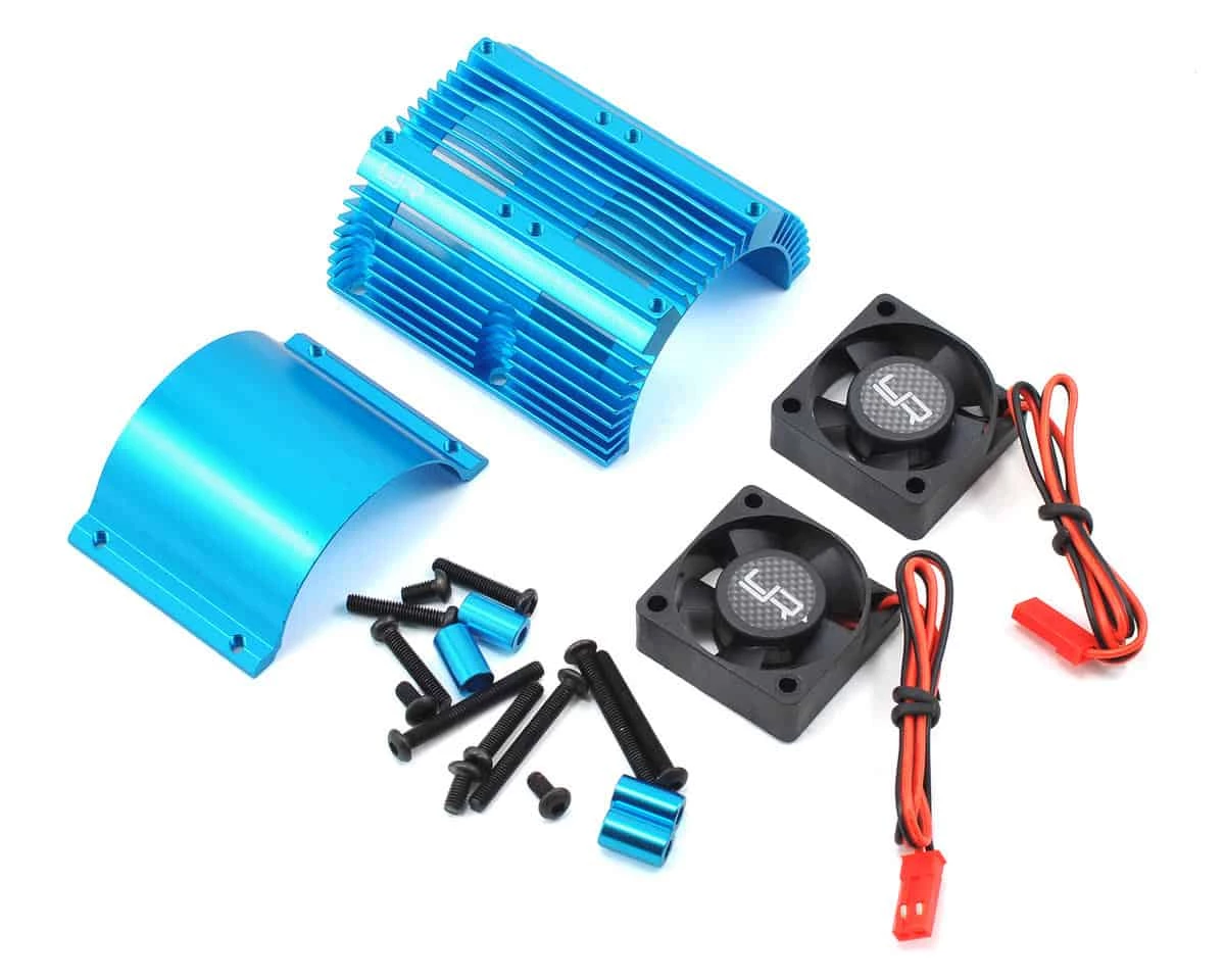 Yeah Racing 1/8 Twin Fan Aluminum Heat Sink w/2 Fans Blue 40.8mm diameter 3 Yeah Racing 1/8 Twin Fan Aluminum Heat Sink w/2 Fans Blue 40.8mm diameter